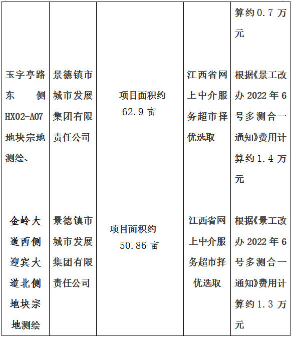 景德大道南側(cè)規(guī)劃路西側(cè)地塊宗地測繪、石嶺小區(qū)北側(cè)地塊宗地測繪、玉字亭路東側(cè)HX02-A07地塊宗地測繪、金嶺大道西側(cè)迎賓大道北側(cè)地塊宗地測繪項目計劃公告